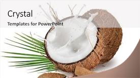  Presentation with milk splash - Amazing slide set having diet therapy - close-up of a coconuts backdrop and a white colored foreground