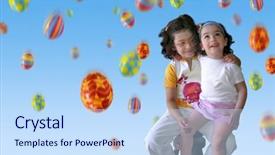  Presentation with rain fall - Presentation design enhanced with a colorful easter eggs background and a  colored foreground