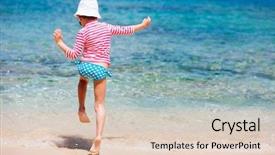  Presentation with water sun - Audience pleasing theme consisting of a colorful sun protection backdrop and a lemonade colored foreground