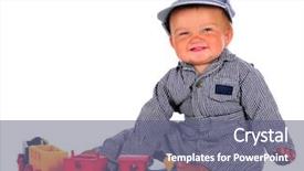  Presentation with baby toy - Cool new slides with a colorful wooden train backdrop and a gray colored foreground