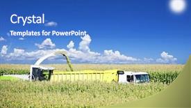  Presentation with maize - Colorful presentation theme enhanced with a combine harvesting maize backdrop and a teal colored foreground