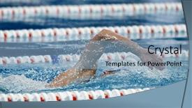  Presentation with pool lanes - PPT layouts consisting of a competition swim pool background and a light blue colored foreground