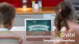  Presentation with green screen - Amazing presentation theme having a computer with school backdrop and a  colored foreground