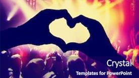  Presentation with hands heart - Presentation theme featuring a concert with heart background and a navy blue colored foreground