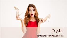  Presentation with dress shoes - Theme consisting of a confused pretty woman background and a lemonade colored foreground