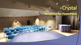  Presentation with congress - Beautiful presentation design featuring a congress palace conference backdrop and a tawny brown colored foreground