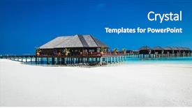  Presentation with island resort - Amazing slide set having a coral reef best backdrop and a teal colored foreground