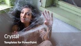  Presentation with corner - Colorful PPT theme enhanced with a corner with cobweb backdrop and a tawny brown colored foreground