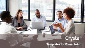  Presentation with meeting - Audience pleasing presentation design consisting of a corporate business meeting backdrop and a gray colored foreground