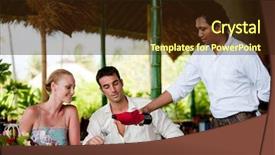  Presentation with restaurant waiter - Cool new presentation with a couple having dinner backdrop and a wine colored foreground