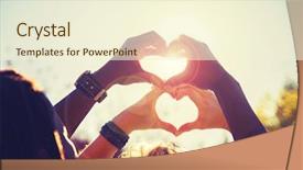 Presentation with heart hands - Presentation theme with a couple making heart background and a cream colored foreground