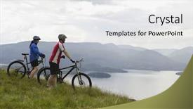  Presentation with bicycle - Amazing presentation theme having a couple with bicycle backdrop and a white colored foreground