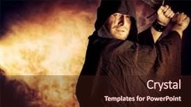  Presentation with warrior - Amazing presentation theme having a courageous warrior wanderer backdrop and a wine colored foreground