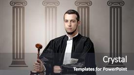  Presentation with decision making - Audience pleasing slide deck consisting of a courthouse symbol making backdrop and a dark gray colored foreground