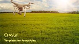  Presentation with agriculture drone - Audience pleasing presentation consisting of a crops field agriculture backdrop and a tawny brown colored foreground