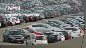  Presentation with parking lot - PPT theme having lots - cars in a crowded parking background and a gray colored foreground