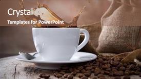  Presentation with coffe - Cool new presentation theme with a cup of coffe backdrop and a coral colored foreground