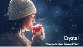  Presentation with hot tea - PPT theme having a cup of hot background and a ocean colored foreground