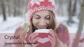  Presentation with beverage tea - Amazing slides having a cup of hot backdrop and a coral colored foreground