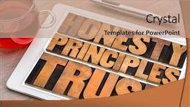  Presentation with honesty - Audience pleasing PPT layouts consisting of a cup of tea backdrop and a coral colored foreground