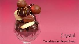  Presentation with bar pieces dark chocolate - Amazing PPT layouts having a cut crystal wine backdrop and a  colored foreground