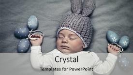  Presentation with christian easter - Colorful slide deck enhanced with portrait of a cute little backdrop and a light gray colored foreground