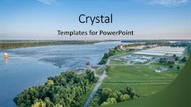  Presentation with water plant - PPT theme enhanced with dam and water treatment plant background and a light blue colored foreground