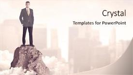  Presentation with performance - Slide set featuring a dangerous mountain top background and a cream colored foreground