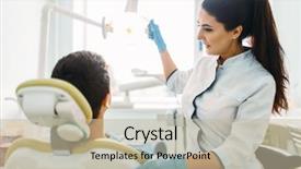  Presentation with pediatric dentistry - Slide set consisting of a dental cabinet pediatric background and a mint green colored foreground