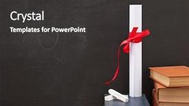  Presentation with diploma - PPT layouts featuring a diploma and book background and a dark gray colored foreground