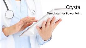  Presentation with tablet - Theme with a doctor holding tablet background and a white colored foreground