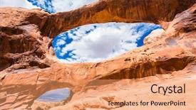  Presentation with photo - Beautiful slide set featuring a double o arch backdrop and a coral colored foreground