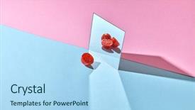  Presentation with red white blue - Theme consisting of a double pink-blue background and a light blue colored foreground