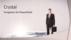  Presentation with career - Slide deck consisting of a drawn world globe background and a light gray colored foreground