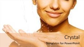  Presentation with pure water - Slide set featuring a drops of water background and a yellow colored foreground