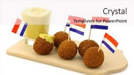  Presentation with snack - Audience pleasing slides consisting of a dutch flag toothpick backdrop and a sky blue colored foreground