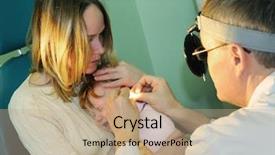  Presentation with medical ear nose throat - Cool new presentation theme with a ear nose throat backdrop and a coral colored foreground