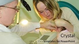  Presentation with medical ear nose throat - Theme consisting of a ear nose throat background and a mint green colored foreground