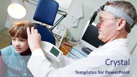  Presentation with medical ear nose throat - Beautiful theme featuring a ear nose throat backdrop and a sky blue colored foreground