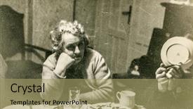  Presentation with 1950s dinner - Cool new presentation design with a family dinner 1950 backdrop and a  colored foreground