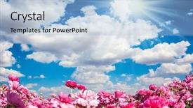  Presentation with rural tourism concept - Presentation consisting of a farm field windy background and a light blue colored foreground