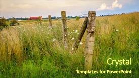  Presentation with old farm - Slides having a farm in bluegrass background and a tawny brown colored foreground