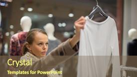  Presentation with fashion - Colorful PPT layouts enhanced with purchase free - young woman shopping backdrop and a violet colored foreground