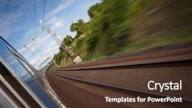  Presentation with transportation train - Audience pleasing slides consisting of a fast moving train backdrop and a tawny brown colored foreground