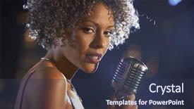  Presentation with jazz - PPT theme enhanced with a female jazz singer background and a tawny brown colored foreground
