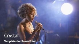  Presentation with jazz - PPT theme having a female jazz singer background and a tawny brown colored foreground