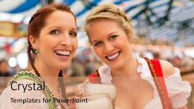  Presentation with tent - PPT layouts featuring a festival or oktoberfest background and a coral colored foreground