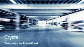  Presentation with car parking - PPT theme consisting of a few parked car background and a ocean colored foreground