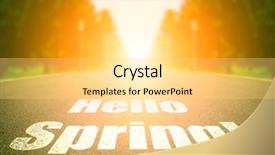  Presentation with asphalt - Colorful PPT theme enhanced with a field hello spring backdrop and a yellow colored foreground