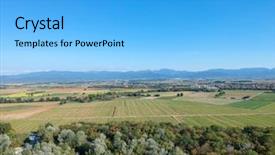  Presentation with flight - Colorful PPT theme enhanced with a flight over rhine backdrop and a light blue colored foreground